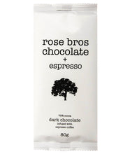 Rose Bros, Dark Chocolate, Espresso Bar, 80 g