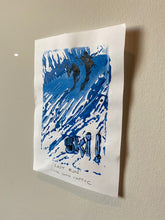 "Last Run", hand pulled silk screen print, 5.5" x 7.5"