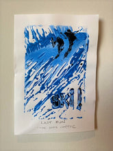 "Last Run", hand pulled silk screen print, 5.5" x 7.5"